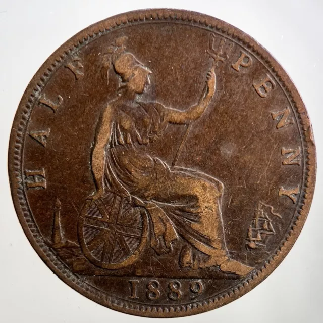 1889 Victoria Half-Penny Coin | Collectable Grade | a2949