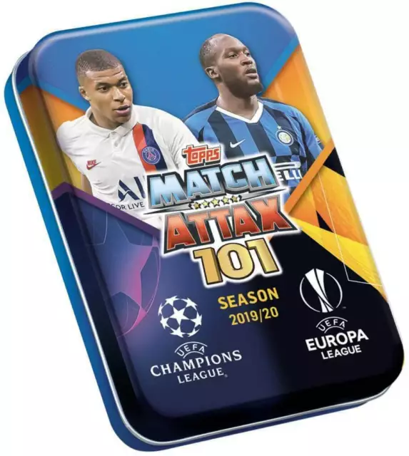 4 x 2019 2020 Match Attax 101 UEFA Soccer Trading Cards Mini Collector Tins 3