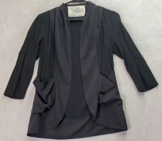 Kimchi Blue Cardigan Women's XS Black 100% Rayon Pockets Long Sleeve Open Front