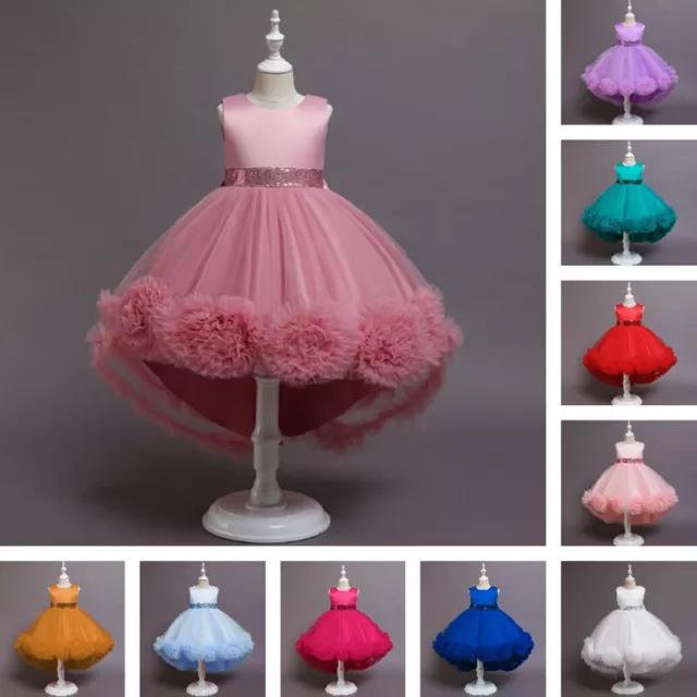 Bambino Rete Abiti Bolle Lustrini Maniche Pianoforte Compleanno Princess Festa