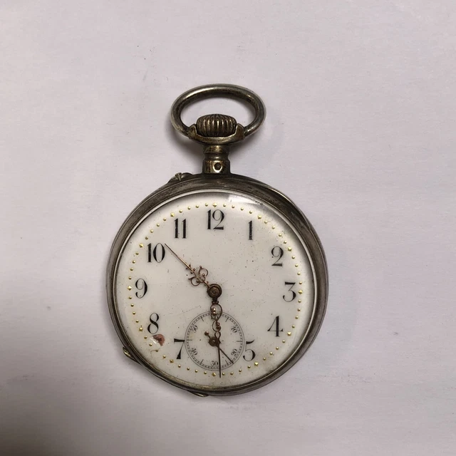 ANCIENNE MONTRE A gousset XIXE 4.5cm ne fonctionne pas a clé argent EUR
