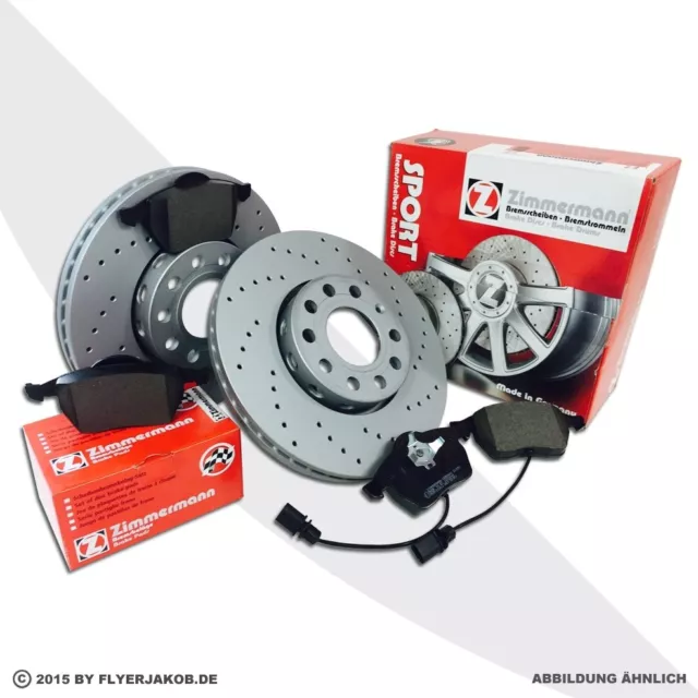 Zimmermann Bremsen  Sport Bremsscheiben  Beläge für AUDI A4 B5 B6 B7 A6 C5 vorne