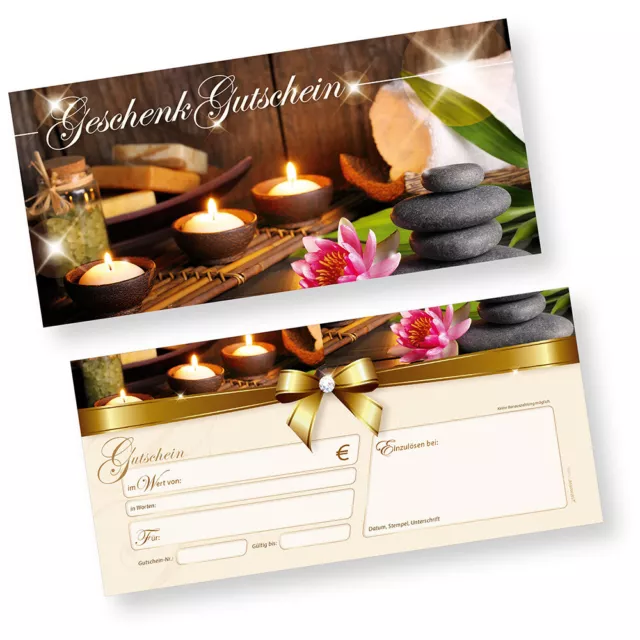 Geschenkgutscheine Wellness (25 Stück) Gutscheine für Massage und Beauty ...