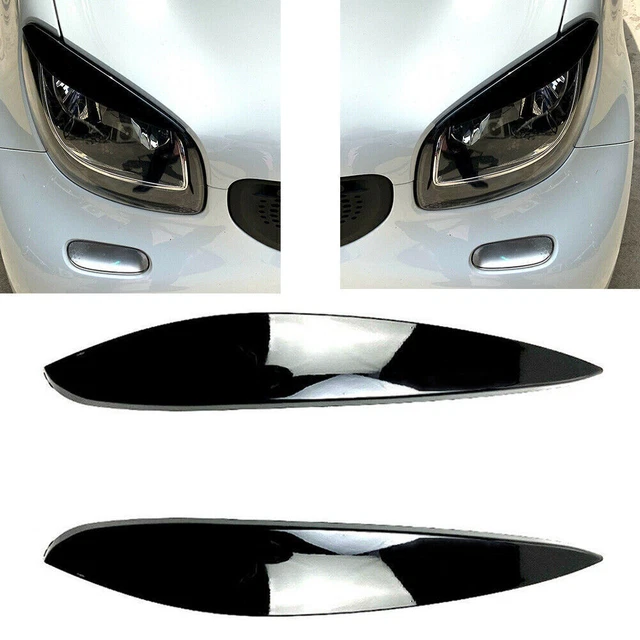 2x coprisopracciglia faro nero lucido finiture Benz Smart 2014+