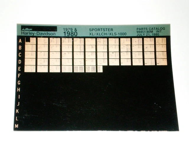 MICROFICH SPARE PARTS Catalog AMF/Harley Davidson Sportster Model 79 ...