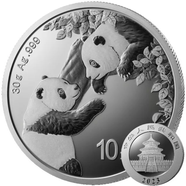 Panda 2023 Silber 30g Ag 999,9 Silbermünze China