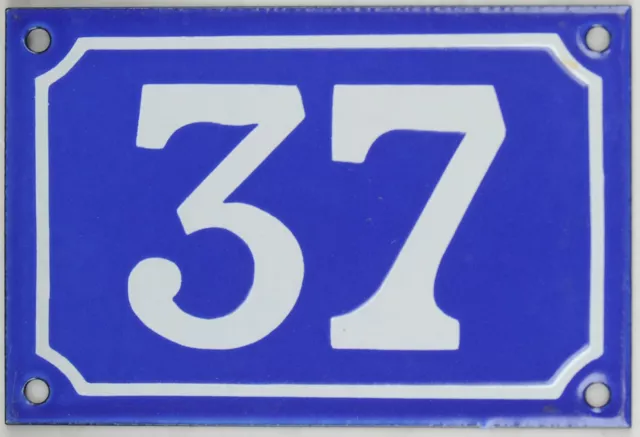 Blue enamel French house number door gate wall plate - NEW OLD STOCK from 2004