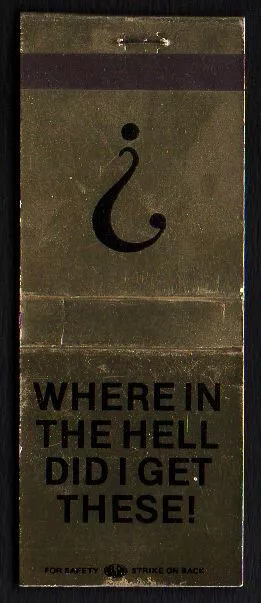 GRANADA Mexican Restaurant - Humorous Matchbook Cover - Burbank, California