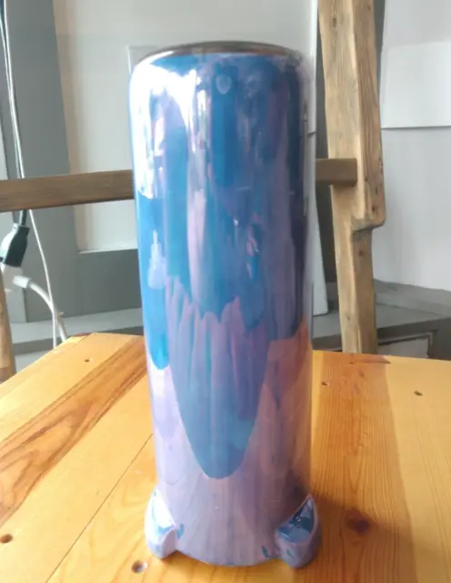 8" ROCKETSHIP Vase by FRAUREUTH Saxony 1920s ANTIQUE Art Nouveau Blue