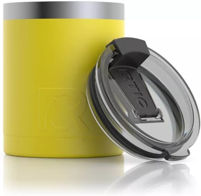RTIC Lowball Tumbler with Splash Proof Lid 12 oz Sunflower Insulated Travel Cup