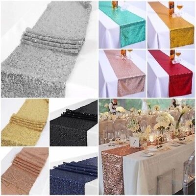 Sequin Table Runner Shiny Sparkly Material Cloth Wedding Home Decor Parties