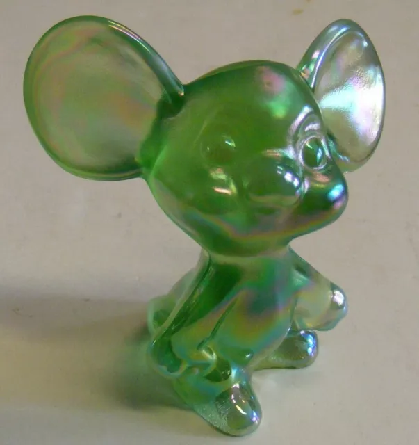 Fenton Art Glass Mould By Mosser Green Carnival Mouse