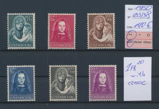 LR50582 Luxembourg 1950 pupils of the nation fine lot MNH cv 140 EUR