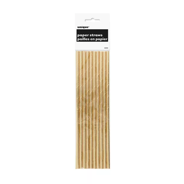 Gold Foil 10 Paper straws