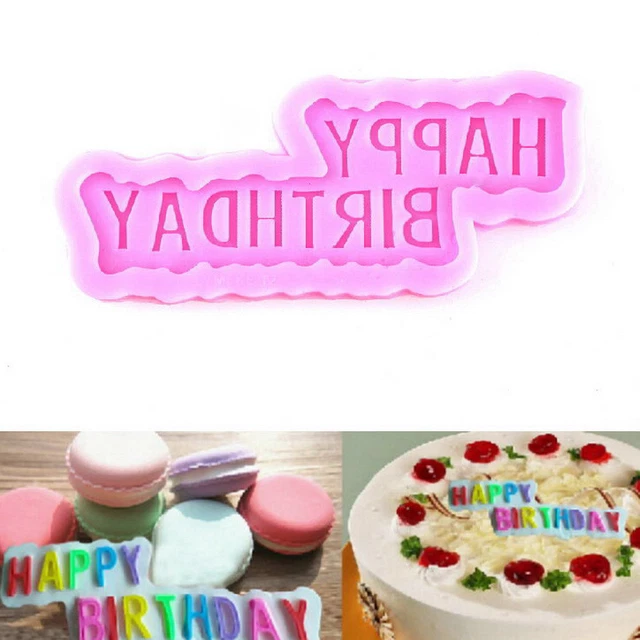 Feliz cumpleaños fondant pastel decoración silicona molde herramientas para hornear navidad decoRAZY