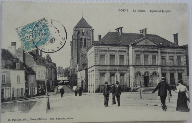 Cosne 58 CPA La Town Hall Church St Jacques Good Condition 1907