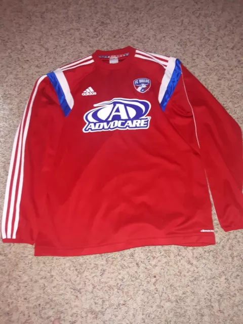 FC Dallas MLS Adidas Men's Size Large Red Long Sleeve T-Shirt