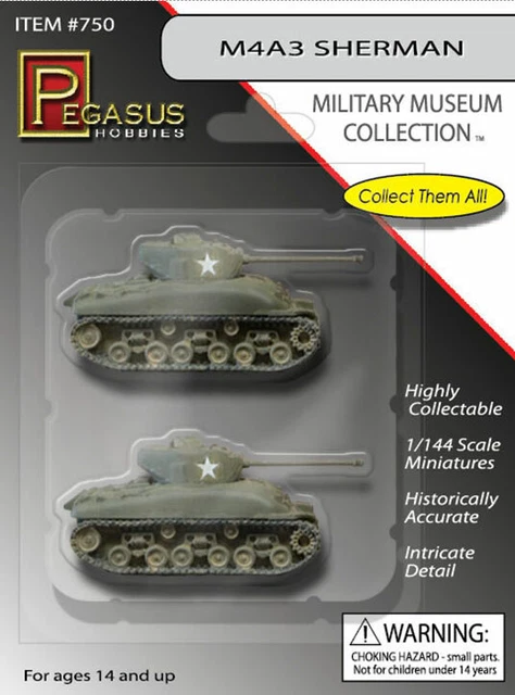 Sherman Tank M4A3 1/144 Echelle Miniature 2-Pack 181PH07