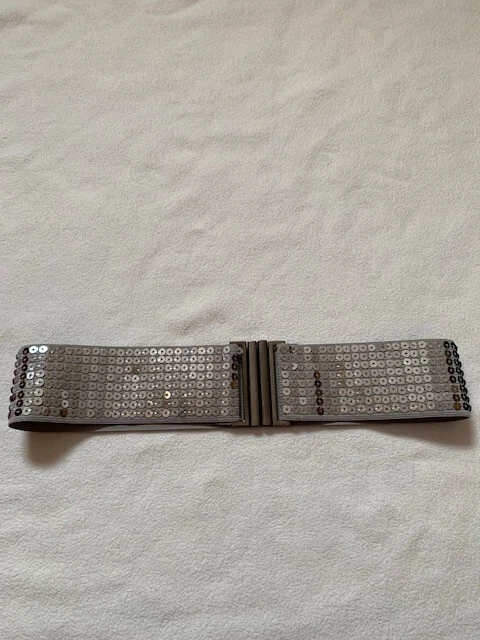 VGUC Justice Girls Silver Gray Accessories Sequins Belt Size 10
