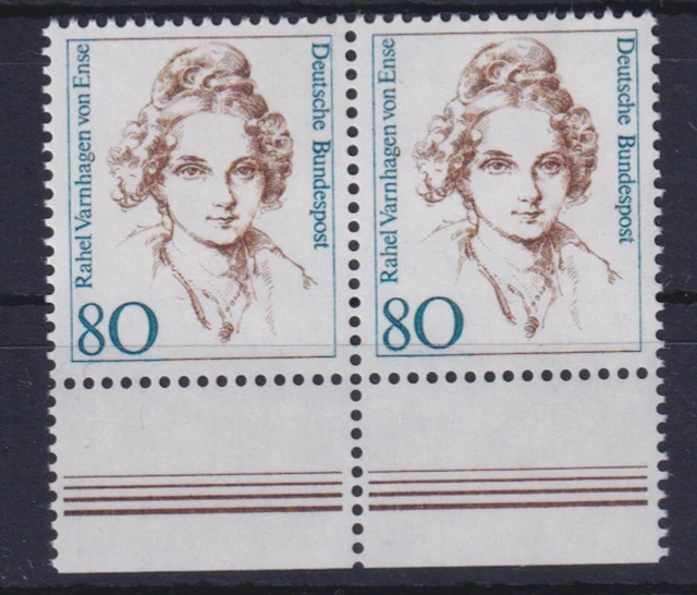 Bund 1755 mit Unterrand waagerechtes Paar Frauen 80 Pf postfrisch