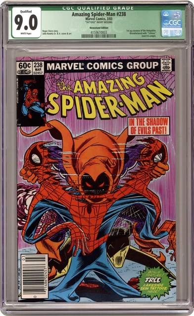 Amazing Spider-Man #238B Tattooz Not Included CGC 9.0 QUALIFIED Newsstand 1983