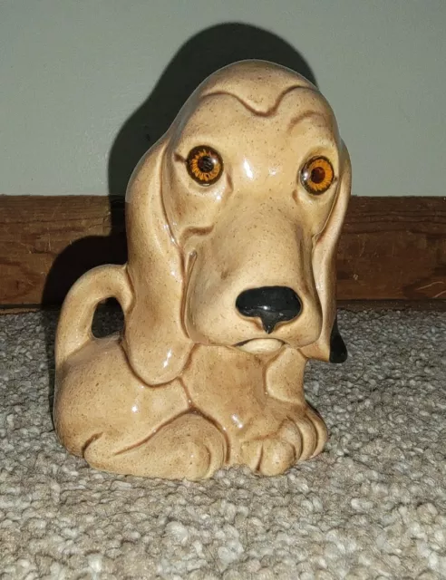 Basset Hound Puppy Dog Figurine 4 Inches Tall Ceramic Statue Vintage