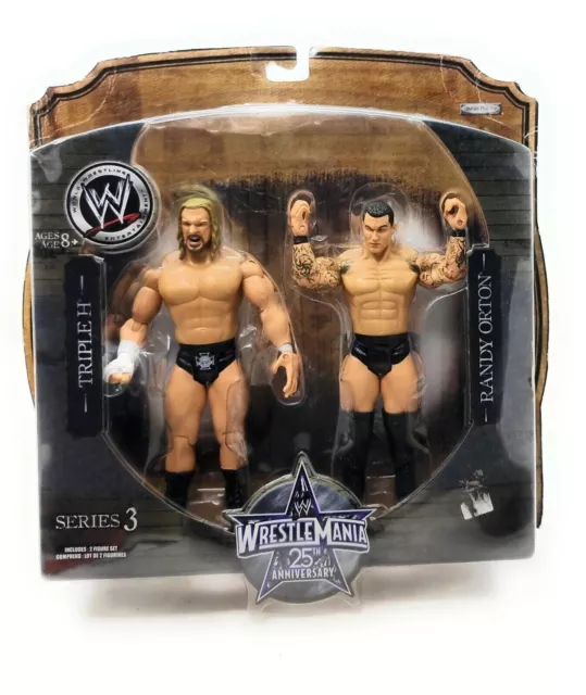 Triple H & Randy Orton Figures WWE Wrestlemania 25 Series 3 Jakks Pacific Sealed