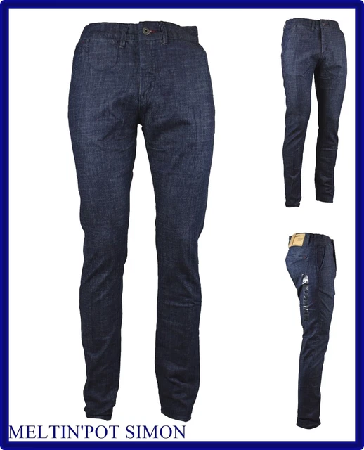 MELTIN POT JEANS uomo Elasticizzato Pantalone Chino Slim Fit Blu w30 w31 w32 w34 EUR 54 99 PicClick IT