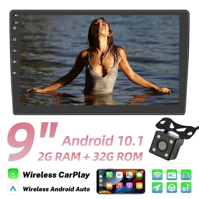 9" Double 2DIN Apple carplay android Auto Car Radio Stereo Touchscreen +Camera