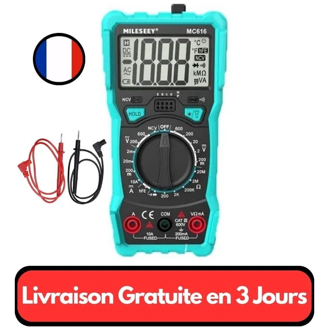 Multimètre Numérique LCD Testeur Electrique Voltmètre Ampèremètre Ohmmètre Pro !