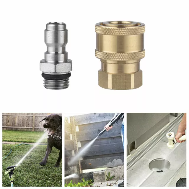 Pressure Washer Jet Wash M22Female To 1/4"Male Brass Converter Connector Fitting