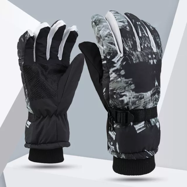 Winter Snowboard Ski Sport Gloves PU Leather Non-slip Touch Screen Waterproo LEI