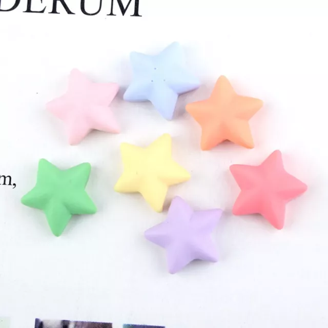 50pcs Mixed Matte Color Flatback Resin Star 14mm Decor Cabochon Embellishments