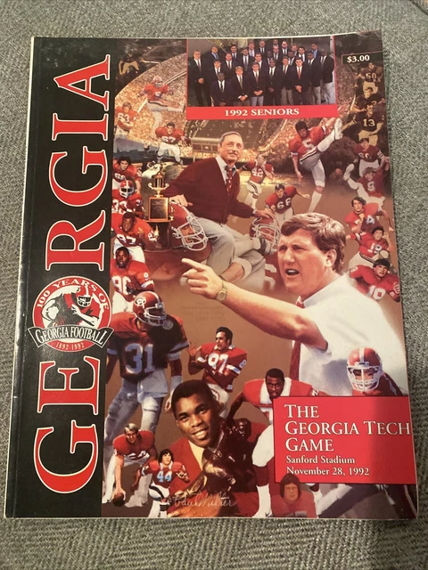 UGA Georgia Bulldogs Vs Tech Nov. 28 1992 football Program Ray Goff Vintage UGA