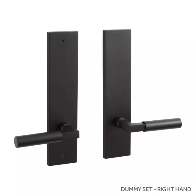 Signature Hardware 455668 Tolland Solid Brass Dummy Door Knob Set, Matte Black