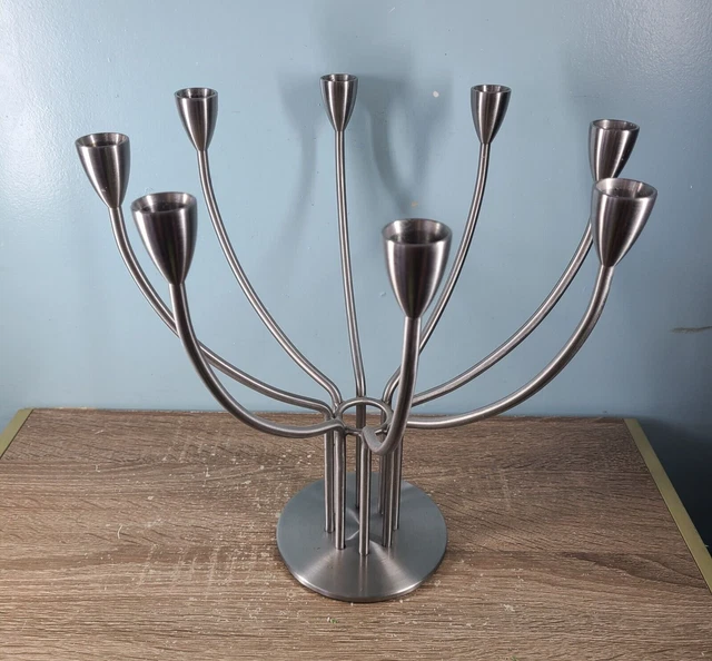 IKEA STOCKHOLM 8 Arm Candelabra Hagberg Stainless Steel Swedish £35.62