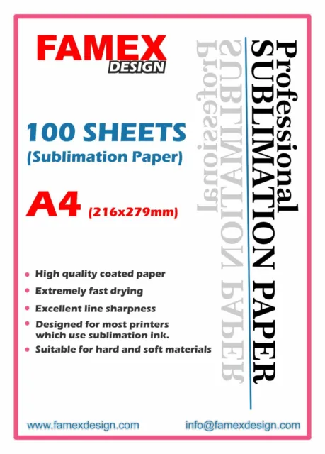 100 A4, pre-cut mug 24 x 10cm A3 sublimation paper for sub press heat transfer