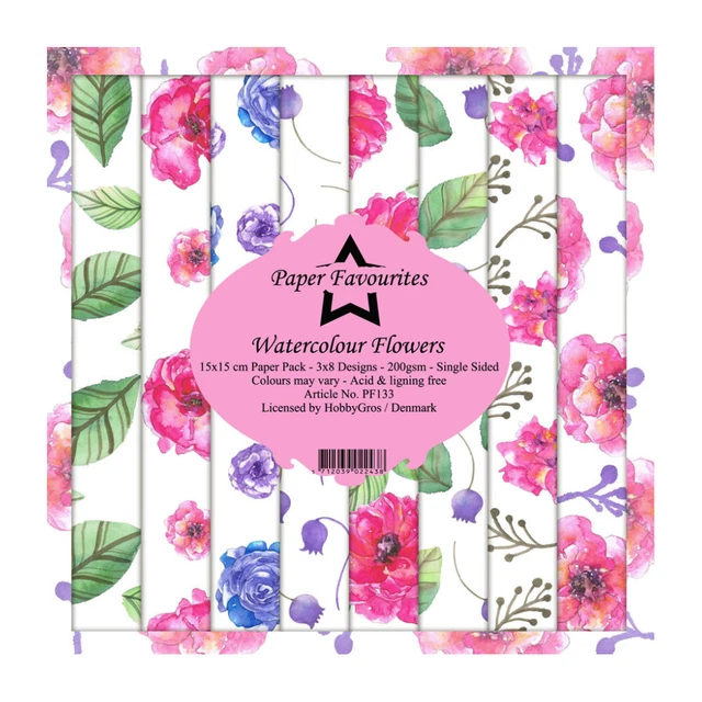 Dixi Craft Watercolour Flowers 6 x 6 Paper Pad Mothers Day Birthday Card Making