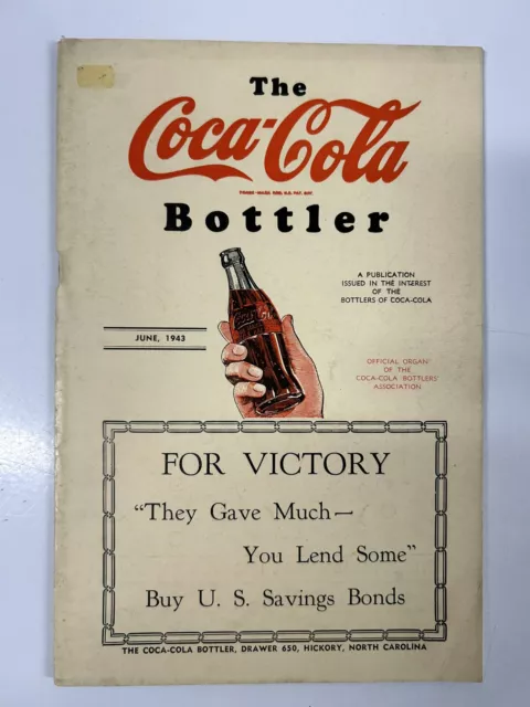 June 1943 The Coca Cola Bottler Magazine Great Condition Coke WWII