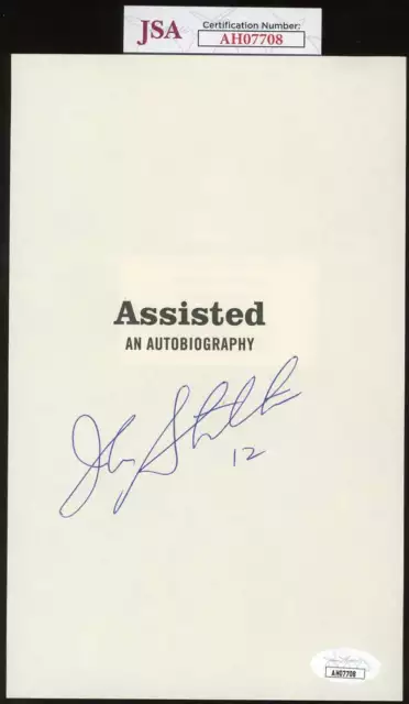 John Stockton JSA Coa Signed Assisted Autobiography Cover Page Autograph