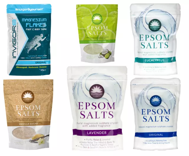 Epsom Bath Salts Spa Soak Natural Magnesium Muscle Aches Pains Coconut & Lime