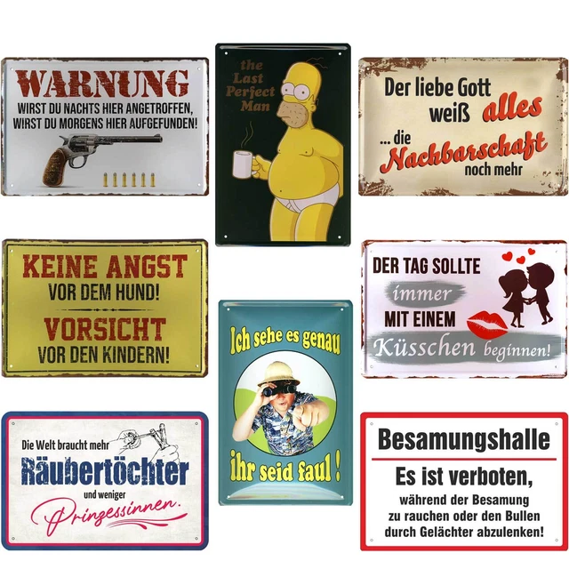 BLECHSCHILD SCHILDER RETRO Wandschild 20x30cm lustige witzige Sprüche