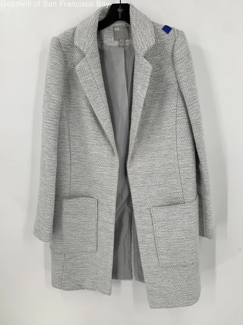 Asos Womens Overcoat Gray Knit Long Sleeve Pockets Lined Open Collar 6 Asos Womens Overcoat Gray Knit Long Sleeve Pockets Lined Open Collar 6