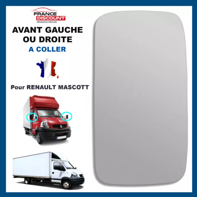 Glace à Coller Miroir de Rétroviseur Avant Gauche OU Droit pour Renault Mascott