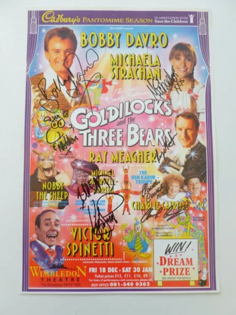 Bobby Davro Ray Meager Victor Spinetti  & Cast Signed Wimbledon Pantomime Poster