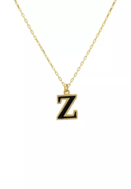 Chapado en Oro 925 Plata de Ley Z Personalizado Regalo Esmalte Inicial Collar