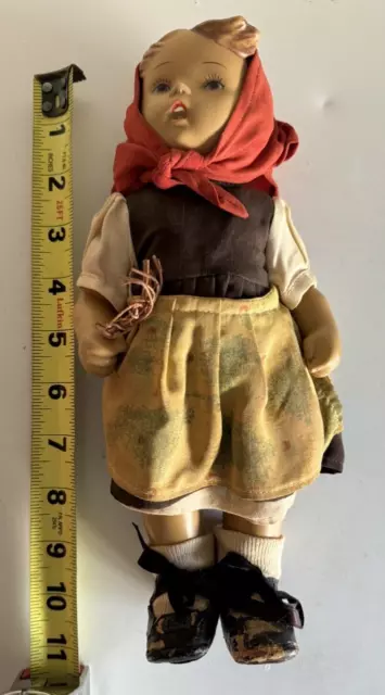 MJ Hummel Goebel Girl Rubber Vinyl Doll Ganse Liesl  Western Germany