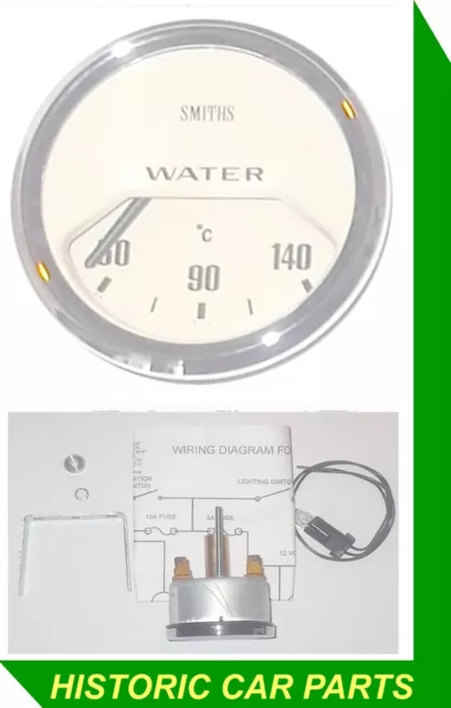 SMITHS WATER TEMPERATURE GAUGE - 50-140 Centigrade MAGNOLIA FACE