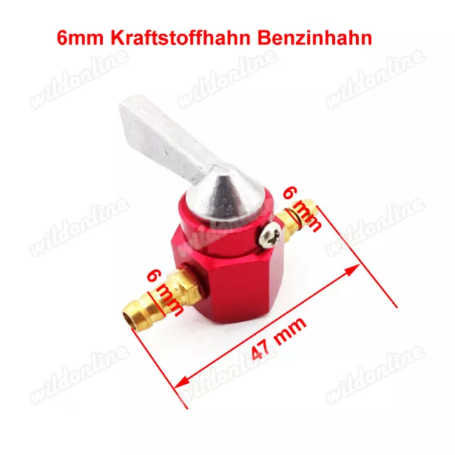 6mm Kraftstoffhahn Benzinhahn 1/4" Inline Petcock Valve für Vintage Honda Motor