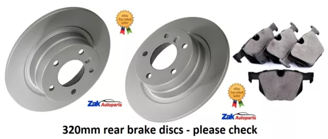 For Bmw E60 E61 5 Series 520D 525D 530D 535D Rear Brake Discs And Pads Set